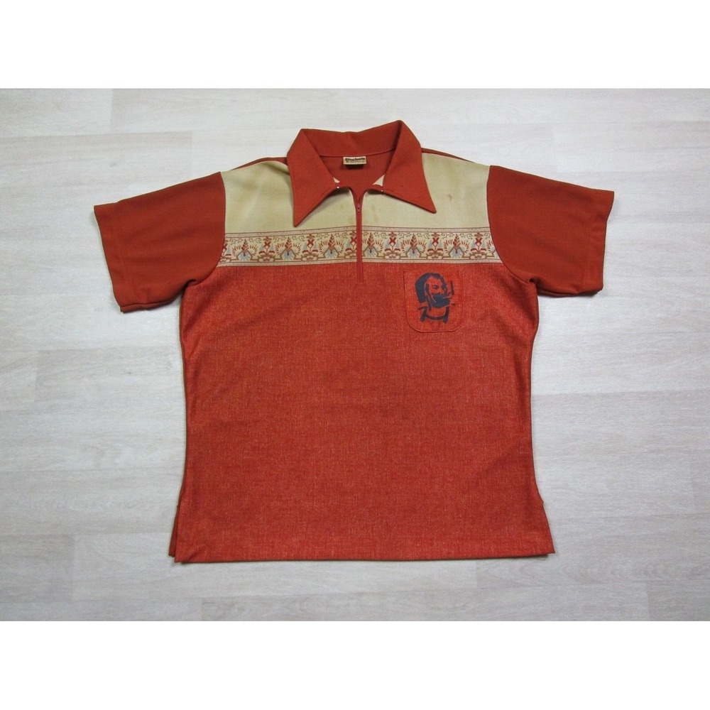 Vintage King Louie Bowling Shirt Zig-Zag Man 1970's Rockabilly Swing Men's (L)